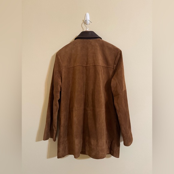 Veronica Beard New Suz Suede Dickey Chore Coat Jacket Whisky Size Medium - Picture 8 of 8